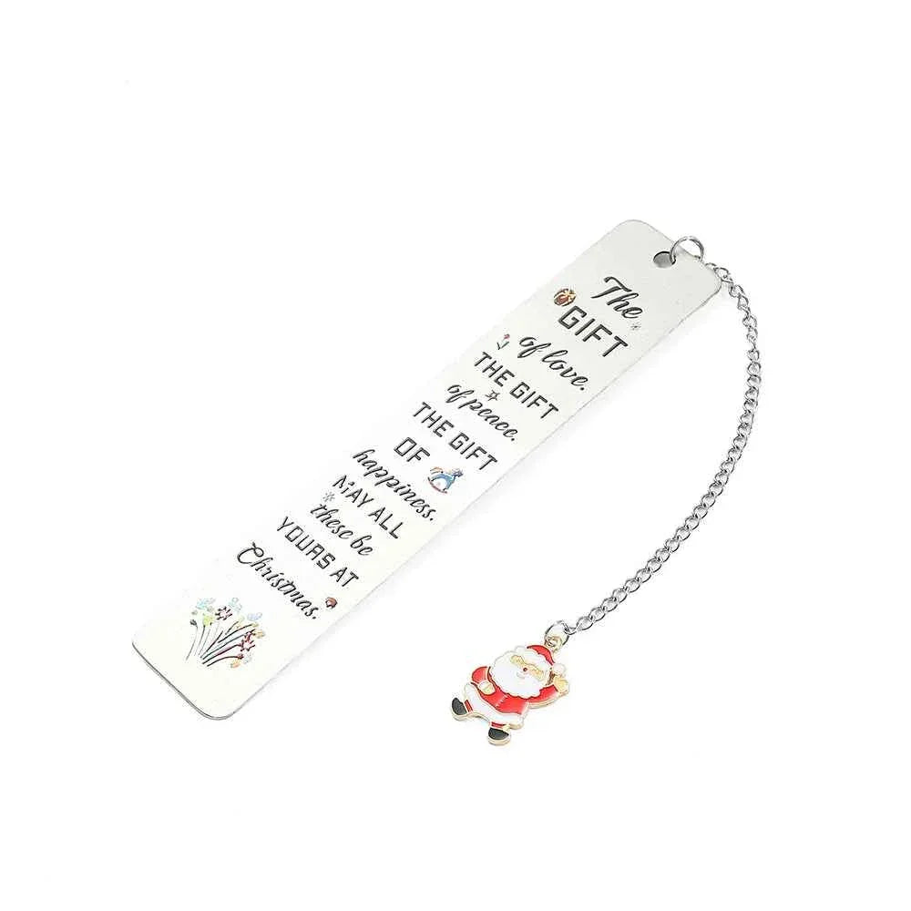 A stainless steel pendant bookmark about Christmas, the warmest Christmas reading gift for loved ones on Christmas Eve. by DSERS