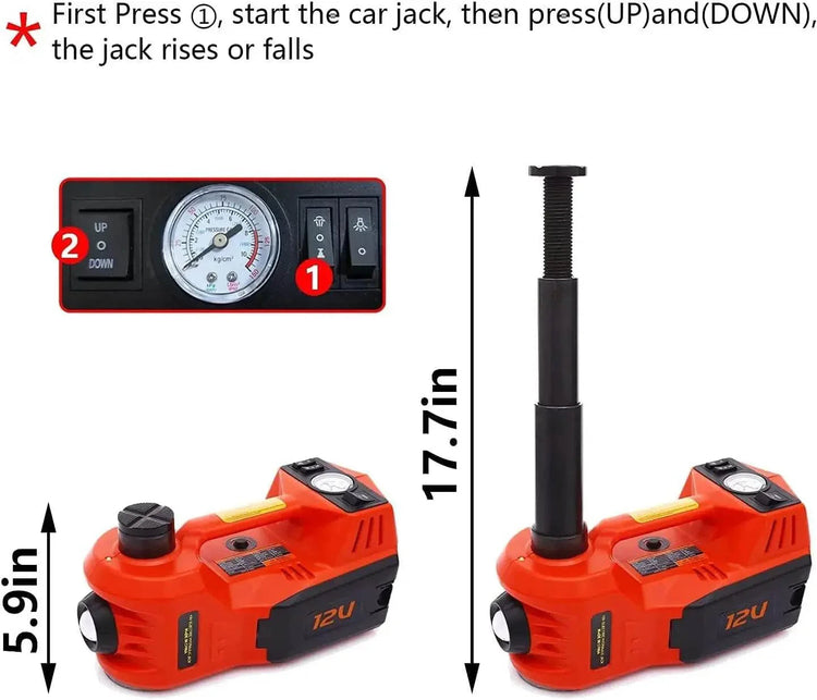 5 Ton Hydraulic Trolley Floor Jack Car Jack Kit 5Ton DC 12V Electric Hydraulic Car Jack Lift - GiFTiFY