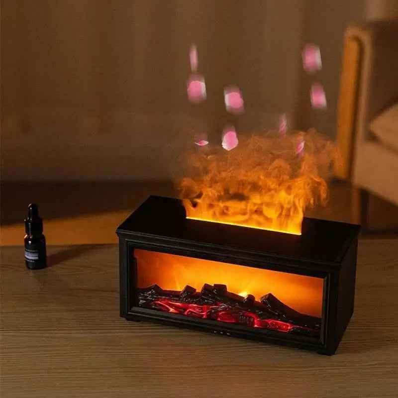 7 colors of essential oil fireplace diffuser mini flame aromatherapy fireplace humidifier aromatherapy oil diffuser Fireplace Box by DS
