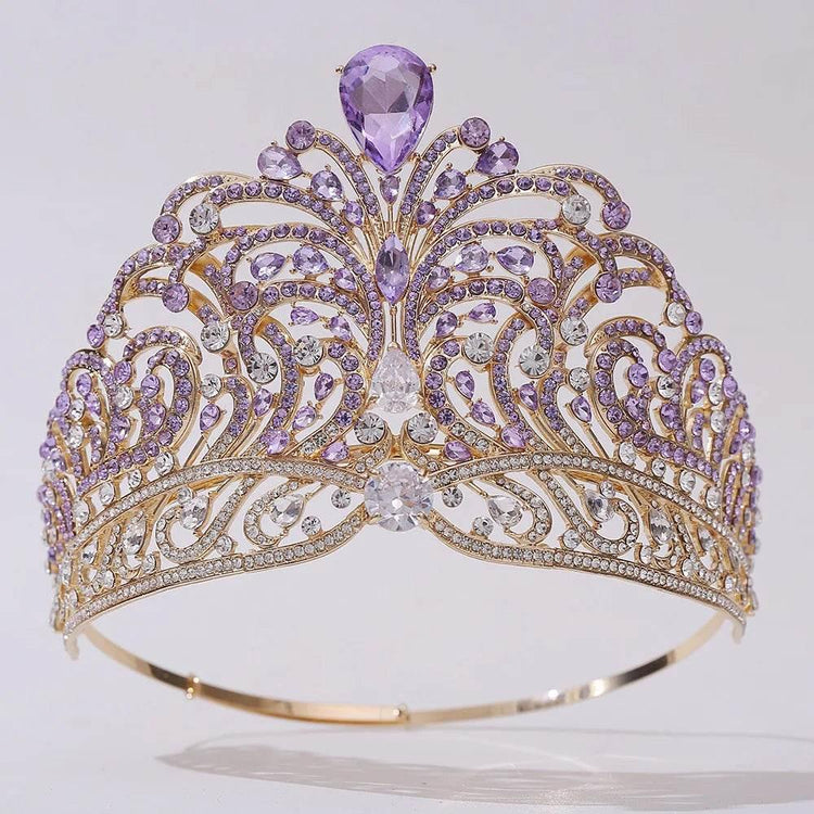 European Miss Universe Big Forest Crystal Wedding Crowns Cubic Zircon Crown Queen Rhinestone Tiara Party Stage Show Hair Jewelry Tiaras by DSERS