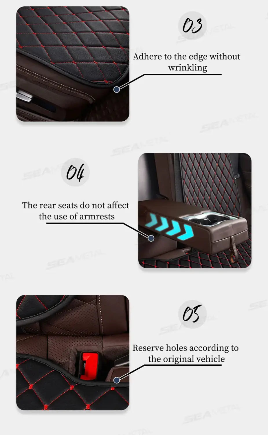 Black Quilted Leather Car Seat Covers