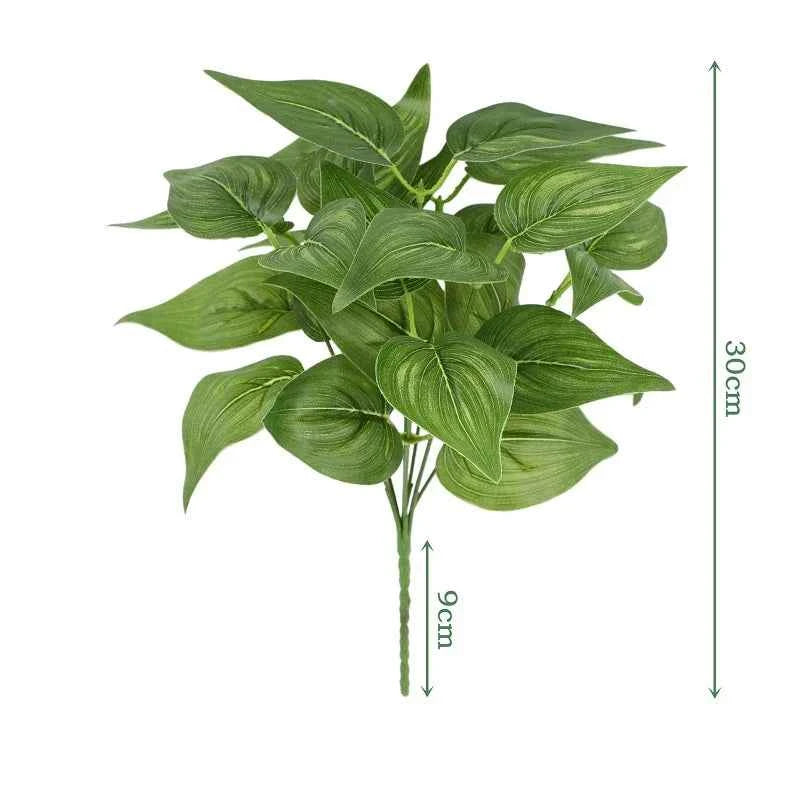 Artificial Plants Leaves Silk Tortoiseshell Leaf Dieffenbough Fake Small Fairy Taro Simulation Green Plant Living Room Decor by DSERS