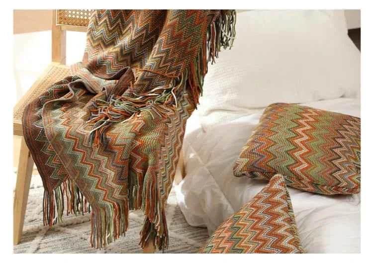Boho Bed Plaid Blanket Geometry Aztec Baja Blankets Ethnic Sofa Cover Slipcover Decor Throw Wall Hanging Tapestry Rug Cobertor - GiFTiFY