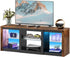 LED TV Stand for 65-Inch TV, 58-Inch Entertainment Center with Adjustable Glass Shelves, Modern Media Console for Living - GiFTiFY