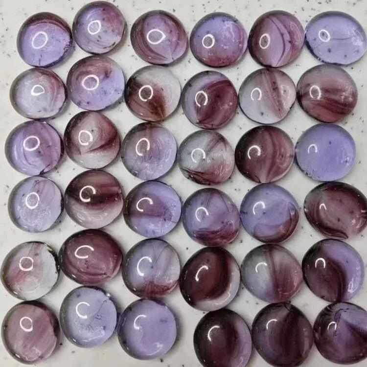 100g/3.52oz(Approx. 18-25pcs) Oblate Bead Glass Mosaic Tiles Colorful Round Mosaic Making Material Multi Diameter DIY Craft Tile