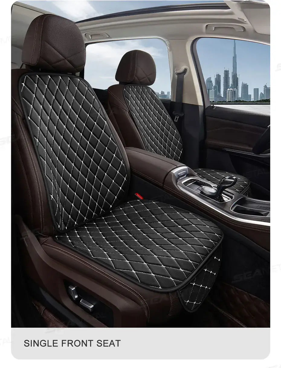 Black Quilted Leather Car Seat Covers
