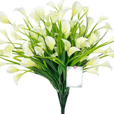 Artificial Calla Lily Bouquet 33cm Fake Flowers for Indoor Home Room Decor Garden Wedding Decora Outdoor Vase Flower Arrangement by DSERS