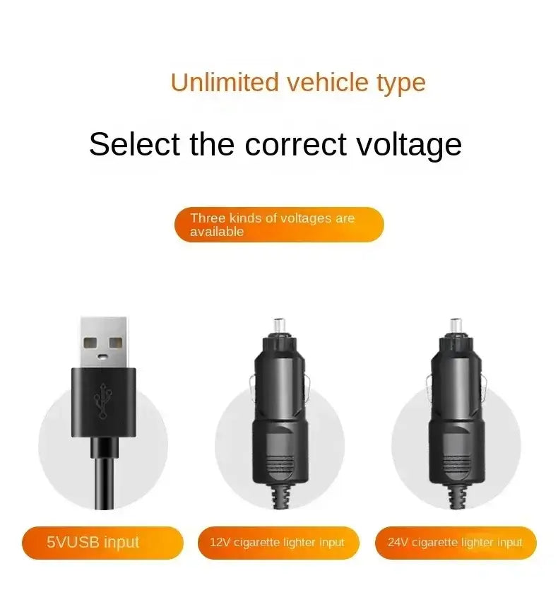 Dual Head Car Fan USB 12V 24V Adjustable