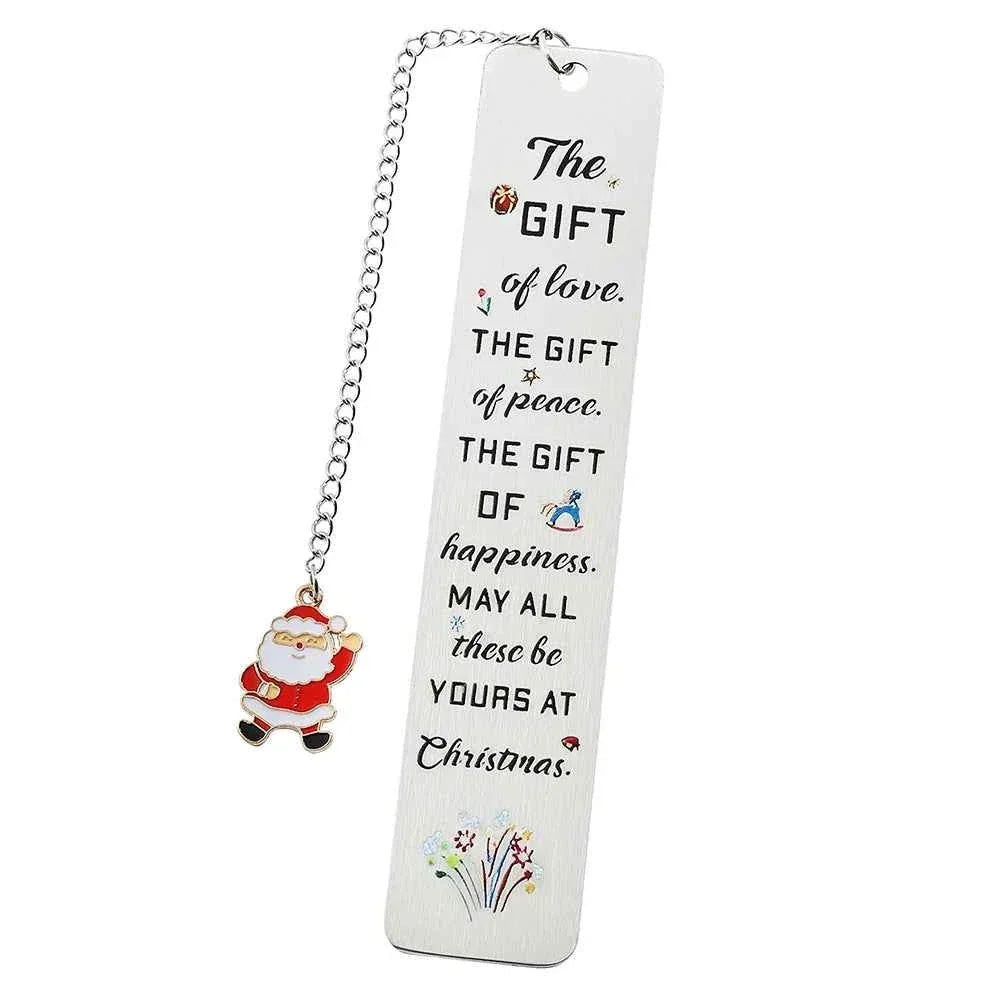 A stainless steel pendant bookmark about Christmas, the warmest Christmas reading gift for loved ones on Christmas Eve. by DSERS