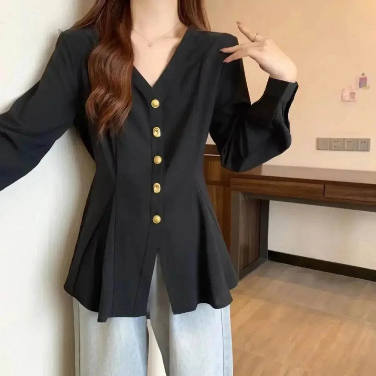 Elegant V-Neck Casual Blouse for Women - GiFTiFY