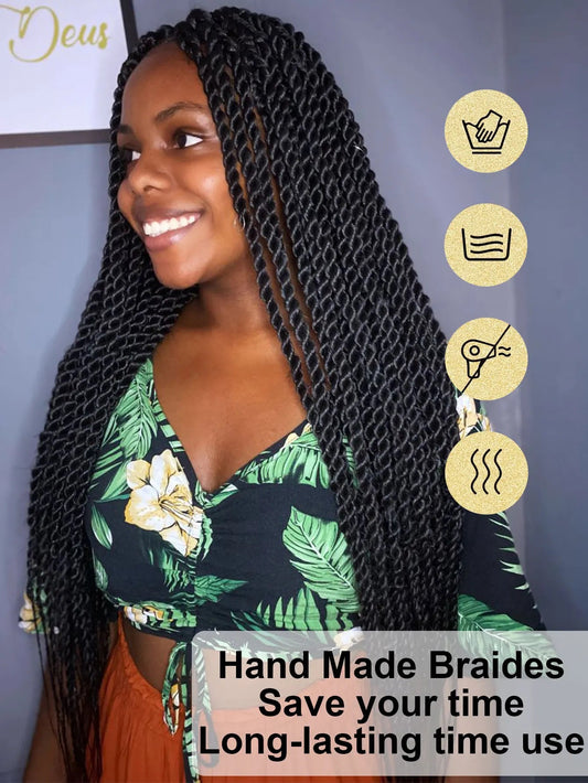 Super Long 40'' Synthetic Twist Braided Wigs  Full Lace Knotless Small Box Braids With Baby Hair Senegalese Braiding Twists Wig GiFTiFY