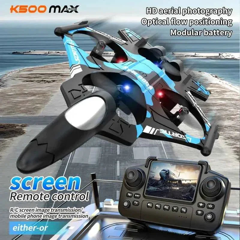 K500MAX Drone Fighter Jet 4k HD Professional Drone Camera WIFI Fpv Aircraft Quadcopte Aerial Photography Drone Birthday Toys Jet Fighter Toy by DSERS