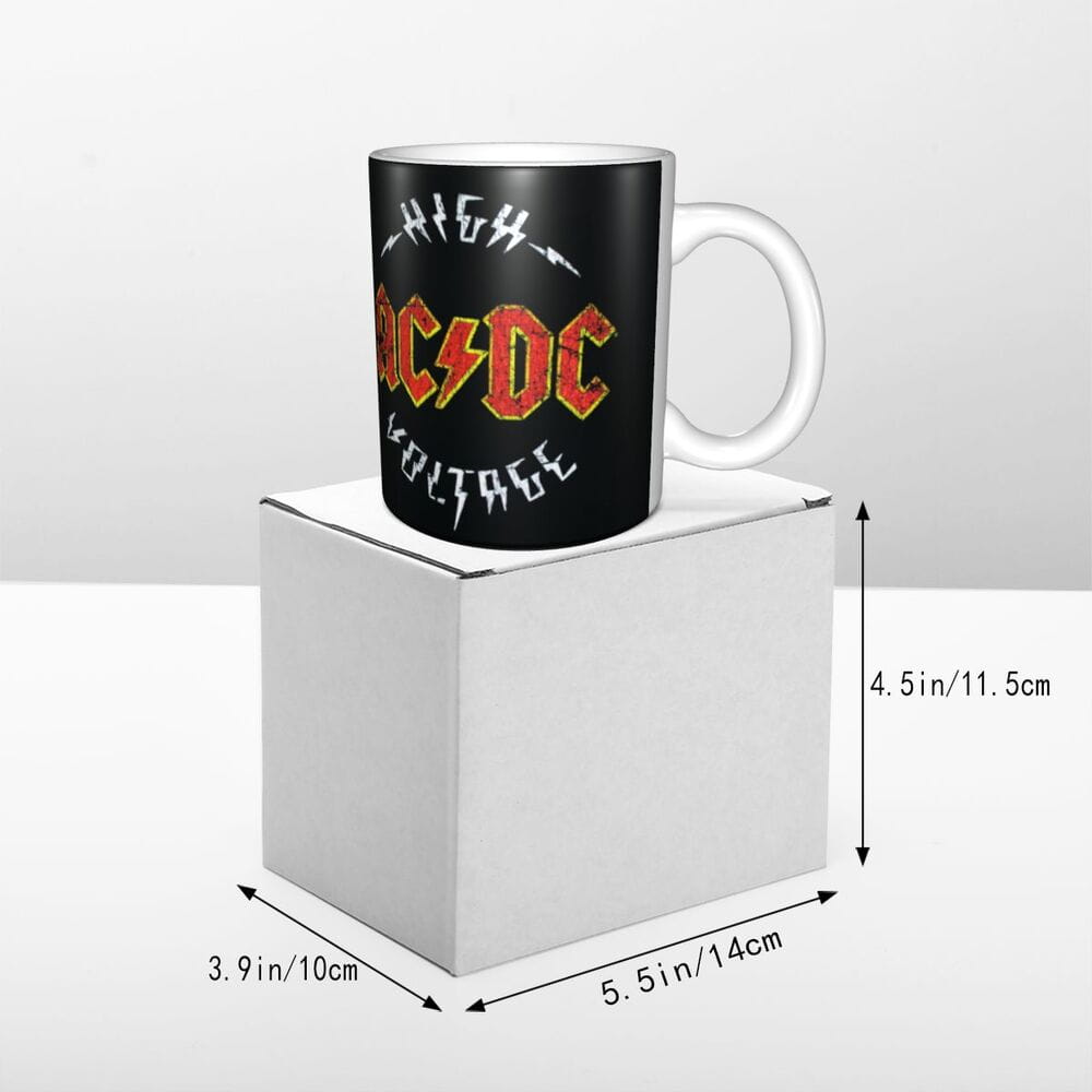 AC DC Heavy Metal Music Mugs Personalized Australian Rock Band Coffee Ceramic Mug Creative Gift Outdoor Work Camping Cup
