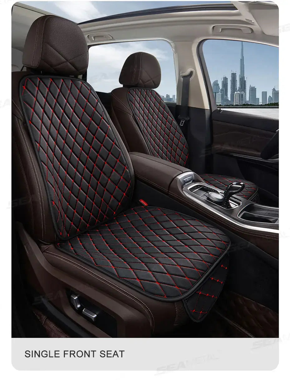 Black Quilted Leather Car Seat Covers