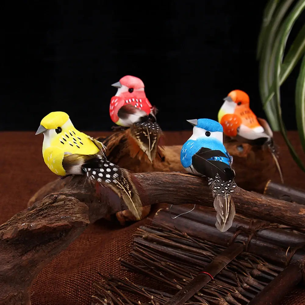 Colorful Artificial Birds Figurines Foam Animal Simulation