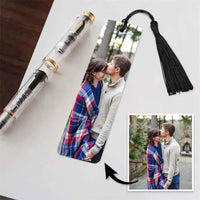 Custom Photo Bookmark Personalized Book Marks with Tassel Personalized Engraved Text Color