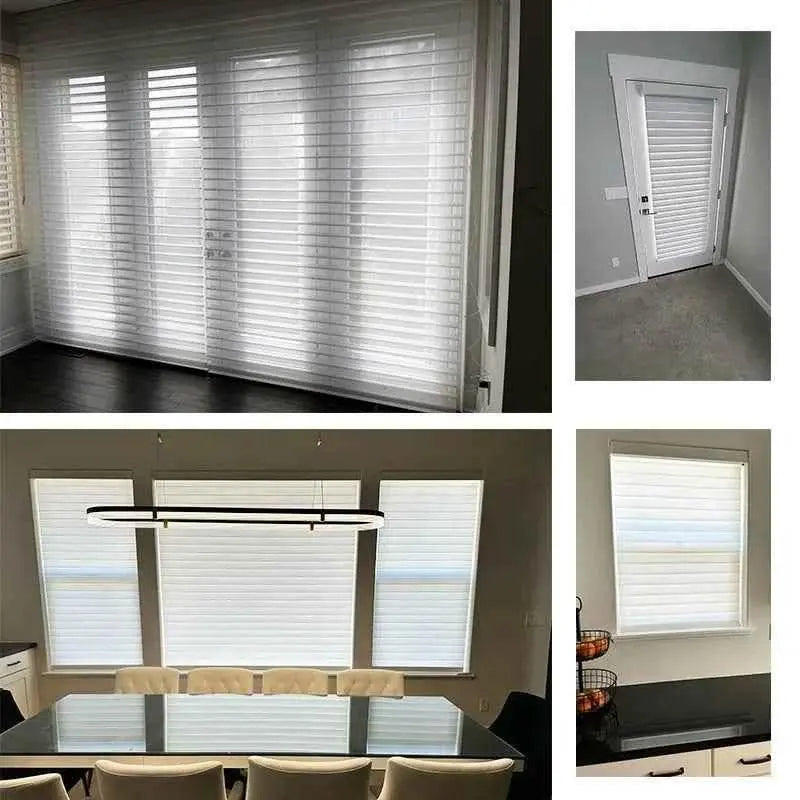 SmartMatters Electric Shangrila Blinds Smart Zigbee Blackout Zebra Shades for Windows and Doors Wifi Tuya Alexa Google Assistant Smart Shade by DS