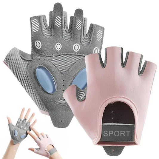 1 Pair Workout Gloves with Liquid Silicone for Women Fingerless Cycling Gloves Non-slip Men's Gym Weight Lifting Gloves DSERS