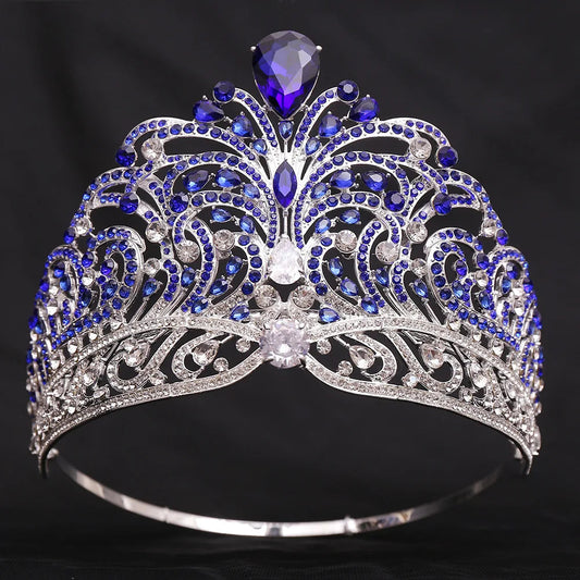 European Miss Universe Big Forest Crystal Wedding Crowns Cubic Zircon Crown Queen Rhinestone Tiara Party Stage Show Hair Jewelry GiFTiFY