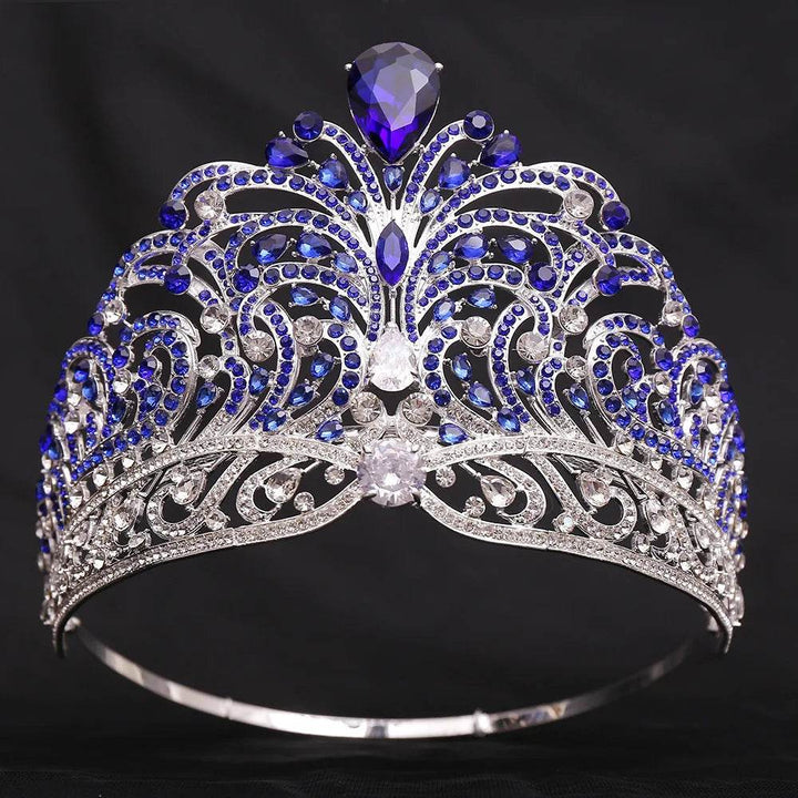 European Miss Universe Big Forest Crystal Wedding Crowns Cubic Zircon Crown Queen Rhinestone Tiara Party Stage Show Hair Jewelry - GiFTiFY