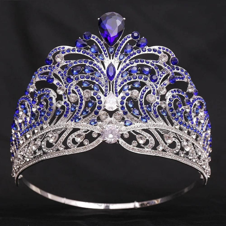 European Miss Universe Big Forest Crystal Wedding Crowns Cubic Zircon Crown Queen Rhinestone Tiara Party Stage Show Hair Jewelry Tiaras by DSERS