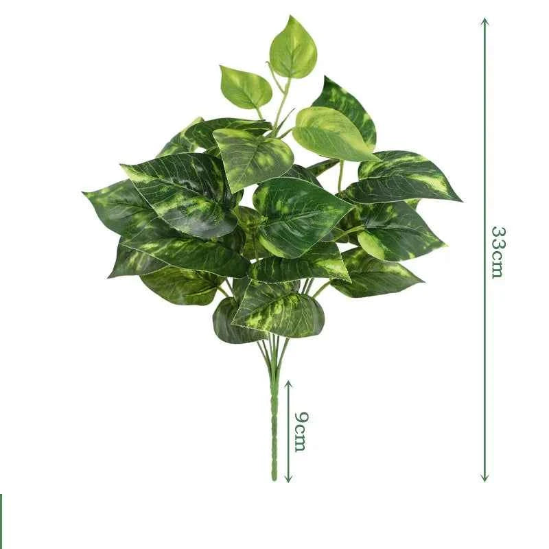 Artificial Plants Leaves Silk Tortoiseshell Leaf Dieffenbough Fake Small Fairy Taro Simulation Green Plant Living Room Decor by DSERS