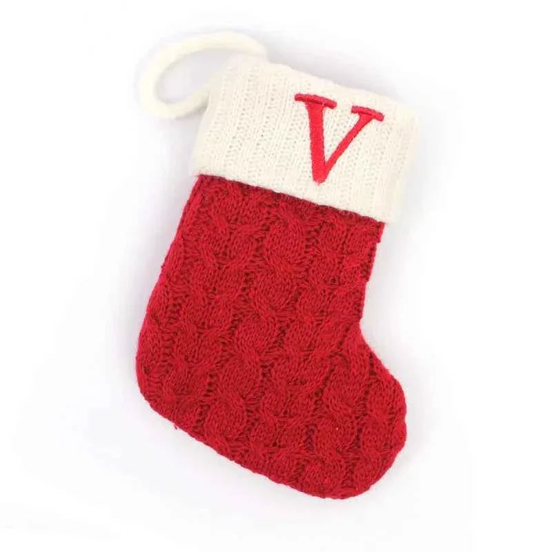 navidad Christmas Boots Letters Christmas Stocking New Knitting Christmas Tree Pendant Decorations SnowflakeChristmas Socks by DSERS
