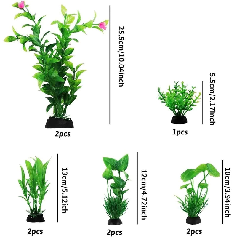 Fish Tank Accessories Green Plants 10pcs Green Fish Tank Decorations Aquarium Artificial Plastic Plants Decor Plastic Plants by DSERS