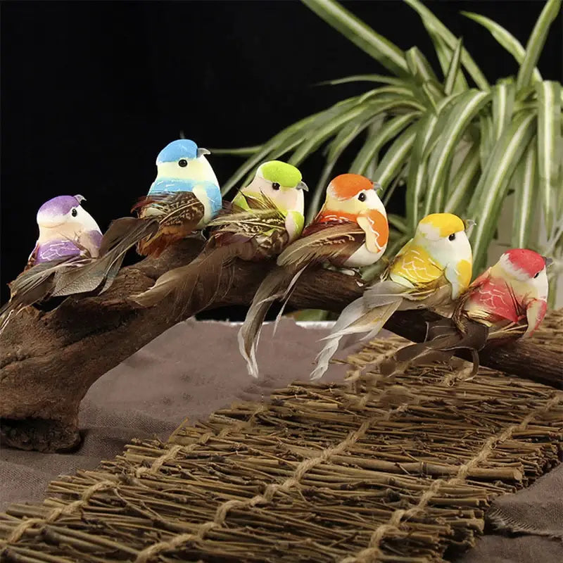 Colorful Artificial Birds Figurines Foam Animal Simulation