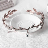 Luxury Crystal Crown Bridal Hair Accessories Wedding Rhinestone Waterdrop Leaf Tiara Crown Headband Frontlet Brides Hair Jewelry - GiFTiFY