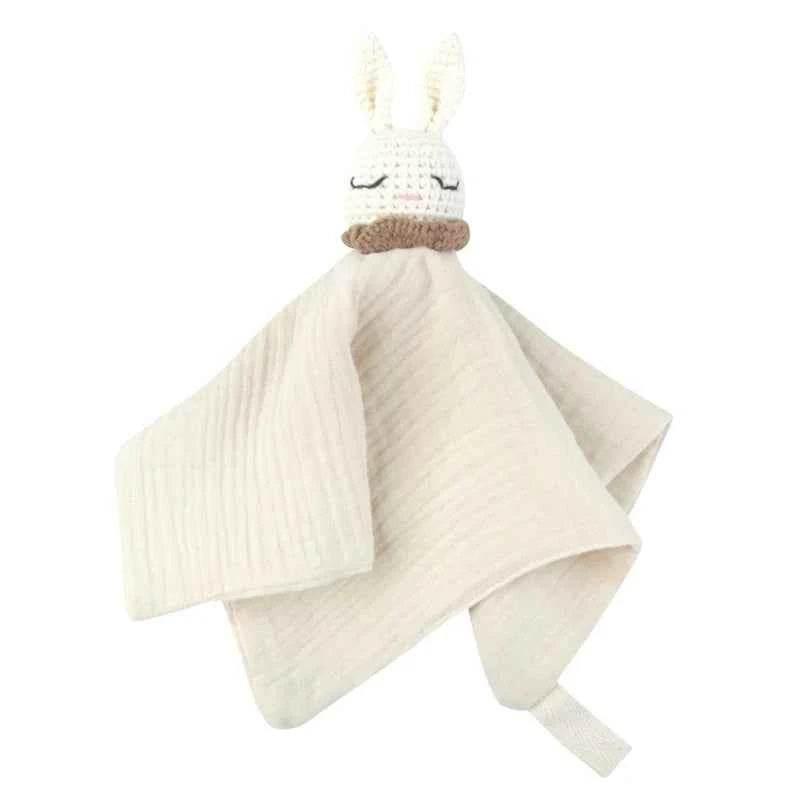 Infant Baby Appease Comforting Towel Crochet Rabbit Burp Cloth Sleep Soothing Doll Toy Pacify Soother Bib for Toddlers A2UB - GiFTiFY