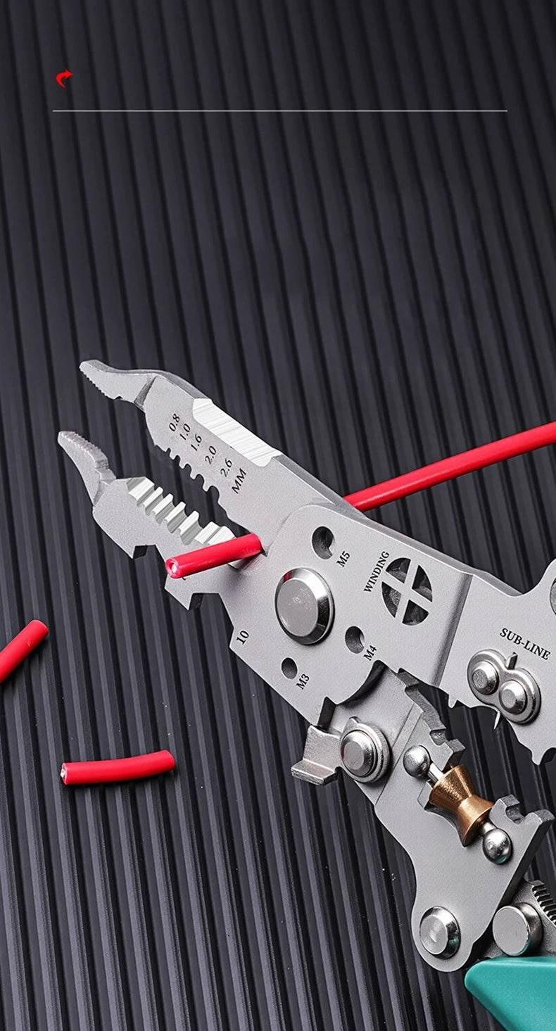 Multifunctional Wire Stripper with Electrical Test Pen Foldable Cable Cutter Crimper Tool, Electrical Folding Pliers for Cutting - GiFTiFY
