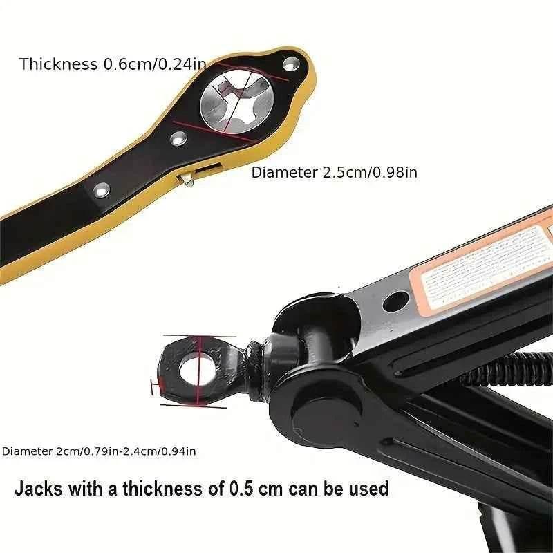 Car Labor-saving Jack Ratchet Wrench Scissor Jack Garage Tire Wheel Lug Wrench Handle Labor-saving Wrench Car Repair Tool Jack Ratchet Wrench by DSERS