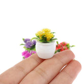 3pcs 1:12 Dollhouse Miniature Green Plant In Pot Simulation Potted Plants Dollhouse Decor - GiFTiFY