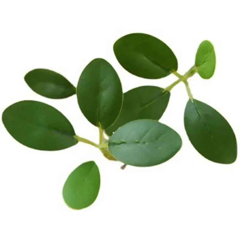 46cm Artificial Plant Mini Milan Leaves Money Leaf Wedding Home Decoration Eucalyptus Leaf Fake Flower Fake Leaf Green Plant by DSERS