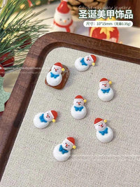 Christmas Series Nail Art Accessories 3D Resin Nail Charms Cute Bells Reindeer Snowman Cartoon
