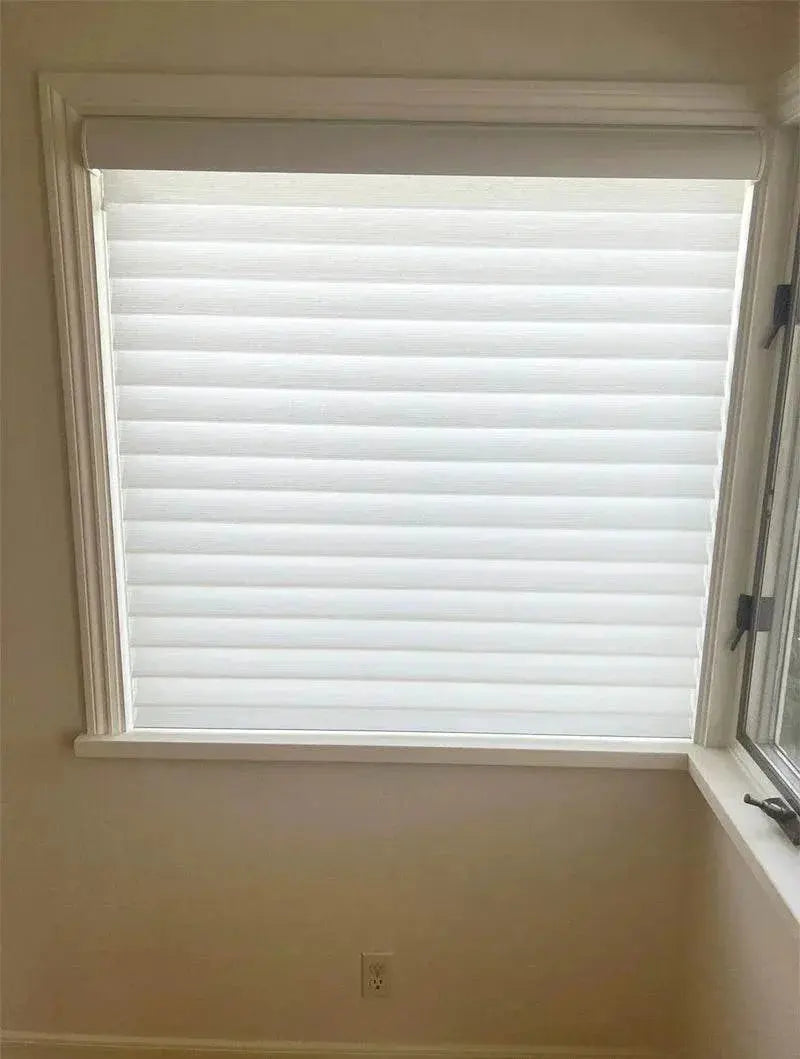 SmartMatters Electric Shangrila Blinds Smart Zigbee Blackout Zebra Shades for Windows and Doors Wifi Tuya Alexa Google Assistant Smart Shade by DS