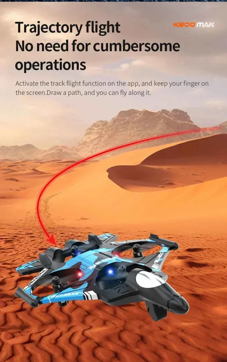 K500MAX Drone Fighter Jet 4k HD Professional Drone Camera WIFI Fpv Aircraft Quadcopte Aerial Photography Drone Birthday Toys Jet Fighter Toy by DSERS