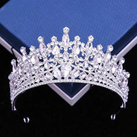 Baroque Pink Opal Crystal Bridal Crown for Wedding