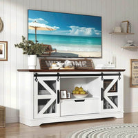 Modern TV Stand for TVs up to 60’’, Entertainment Center w/1 Drawer & 2 Storage Cabinets