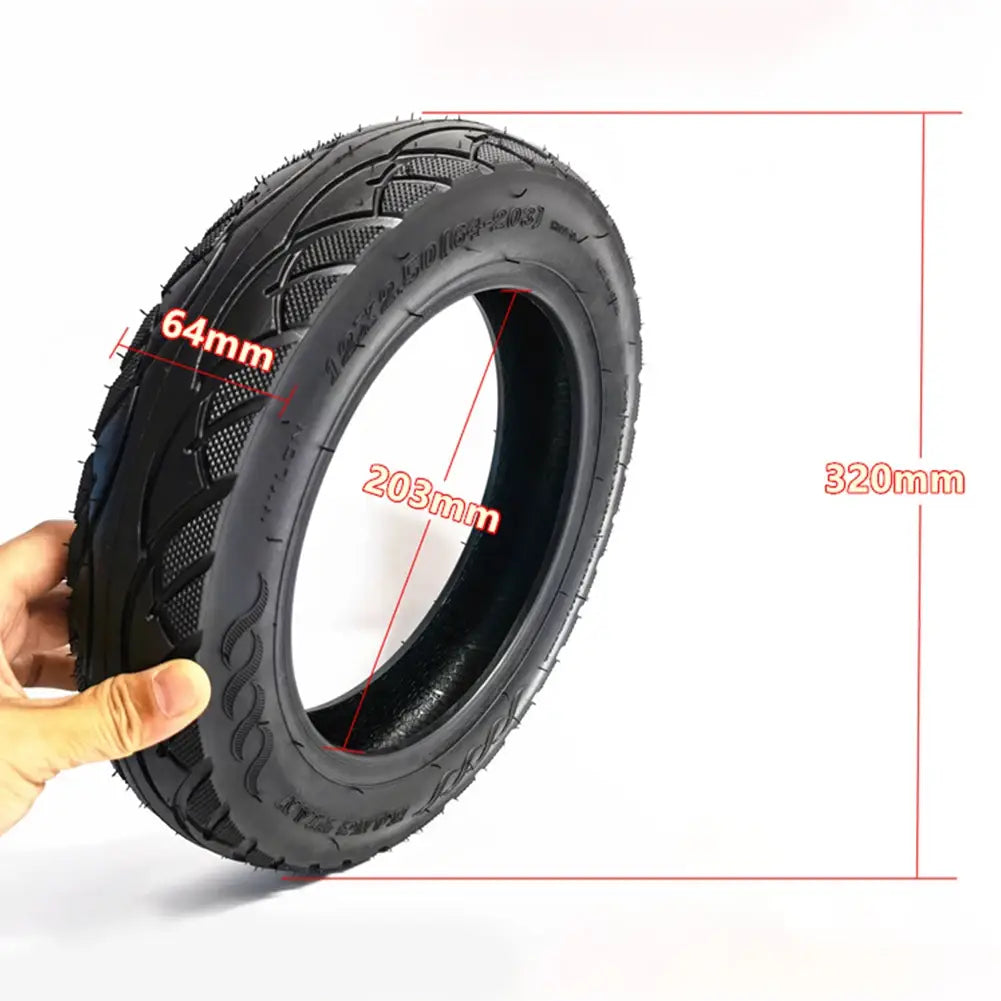 Two Black Electric Scooter 12x2 Tubeless Tyres