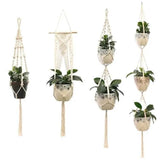 Hanging Plant Handmade Macrame Plant Hanger Flower Pot Planter Hanger Wall Decor Courtyard Garden Hanging Planter Hanging Basket - GiFTiFY
