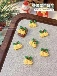 Christmas Series Nail Art Accessories 3D Resin Nail Charms Cute Bells Reindeer Snowman Cartoon
