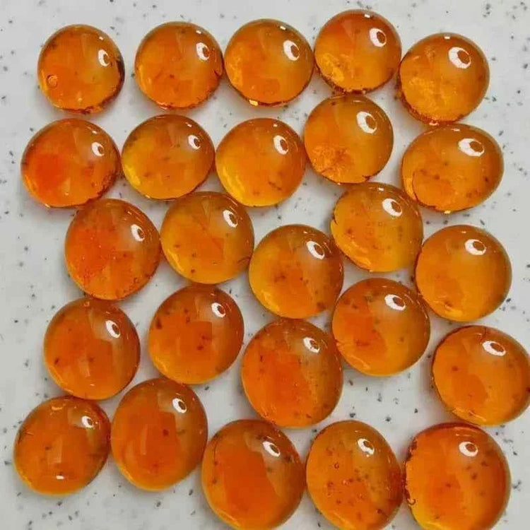 100g/3.52oz(Approx. 18-25pcs) Oblate Bead Glass Mosaic Tiles Colorful Round Mosaic Making Material Multi Diameter DIY Craft Tile