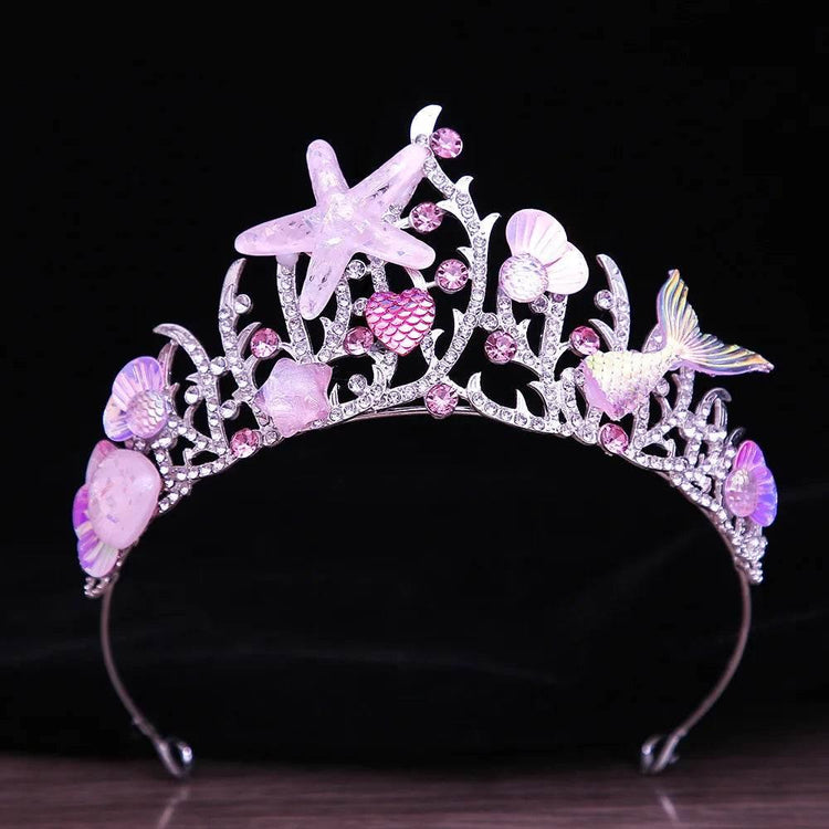New Mermaid Crown Diadem Halloween Ocean Style Costume Seashell Starfish Hair Accessories for Women Girls Birthday Party Tiaras - GiFTiFY