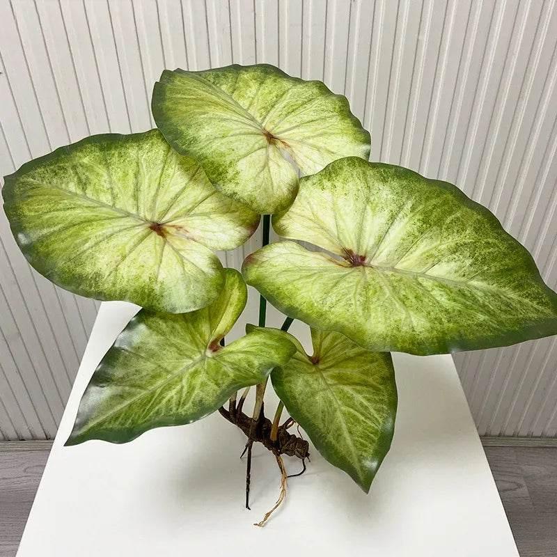 Large Lotus Leaves with Roots Plant Artificial Green Home Landscape Garden Decor Simulation Plants Wedding Party Table Decor - GiFTiFY