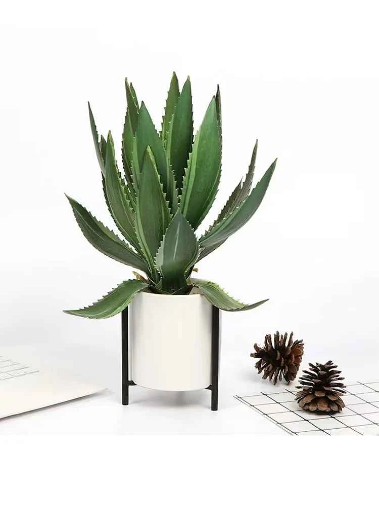 Artificial Aloe Vera Fake Succulents Simulated Agave Green Tropical Leaves by DSERS