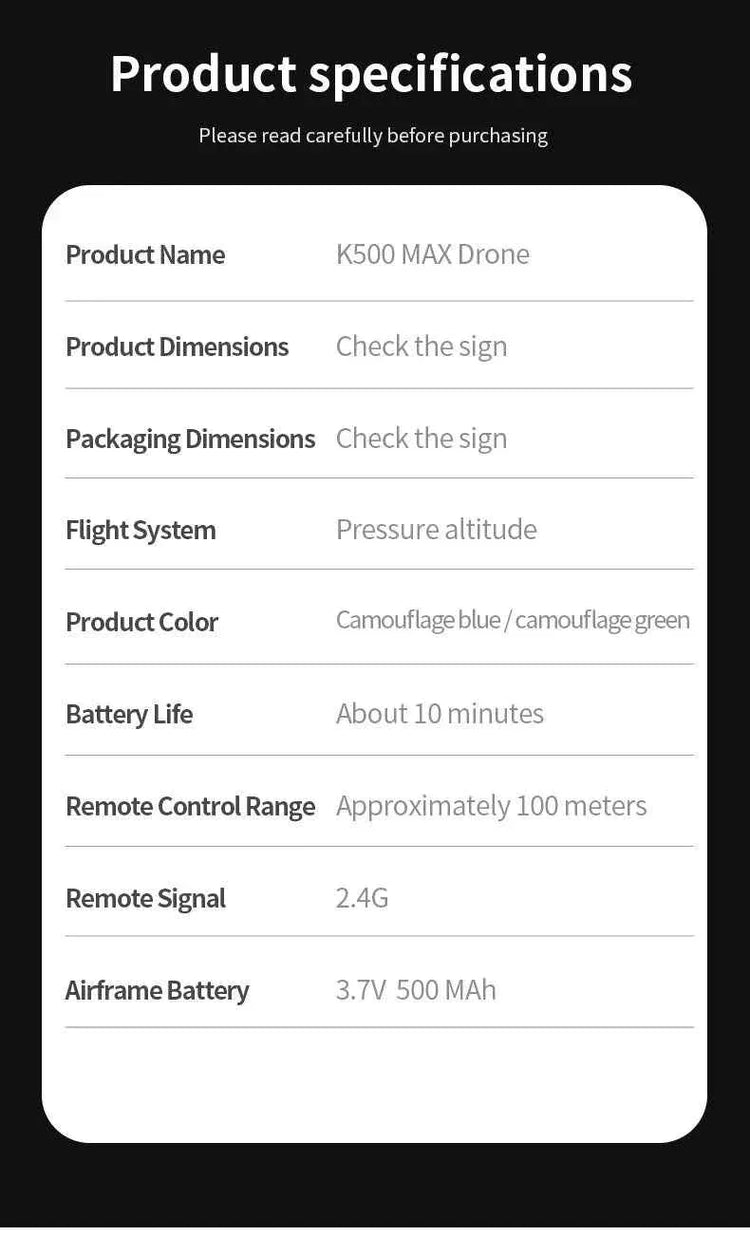 K500MAX Drone Fighter Jet 4k HD Professional Drone Camera WIFI Fpv Aircraft Quadcopte Aerial Photography Drone Birthday Toys