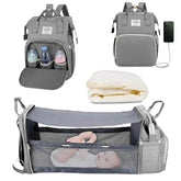 3 In 1 Diaper Bag Backpack Foldable Baby Bed Waterproof Travel Bag with USB Charge Diaper Bag Backpack with Changing Bed 3 types - GiFTiFY
