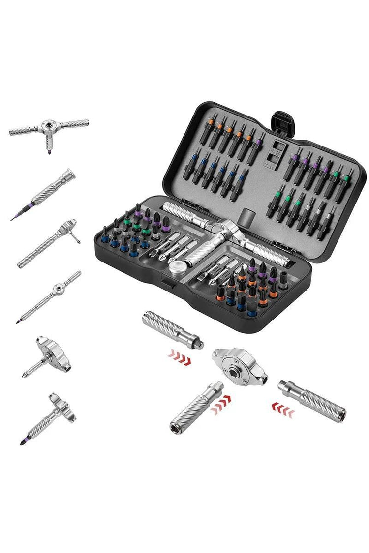 VMAN Precision 66in1 magnetic ratchet screwdriver set Detachable T - handle magneticizer Fix furniture, electronics & glasses - GiFTiFY